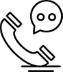 Icon: Telefonhörer mit Sprechblase